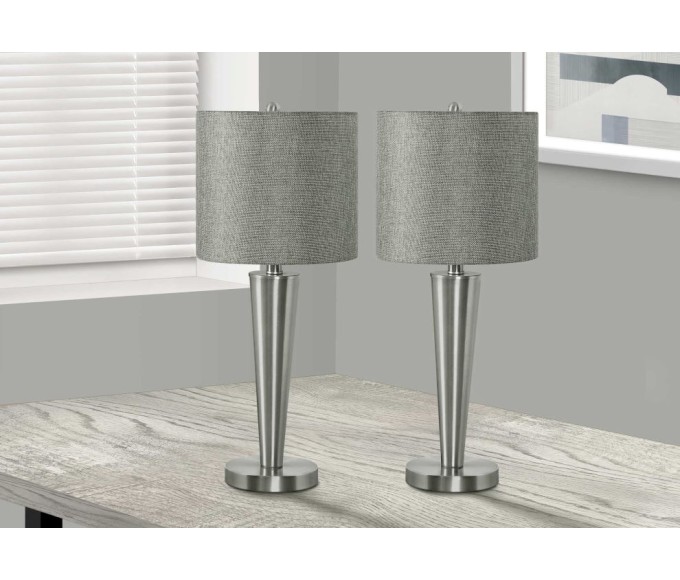 9642 2 Pc Set Nickel Table Lamp 